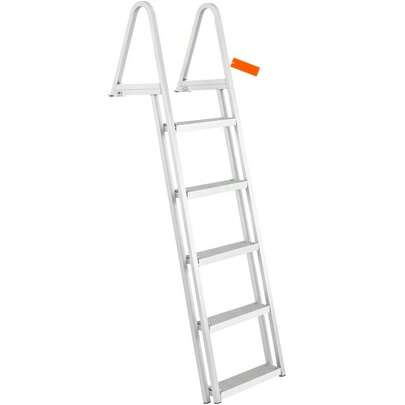 5-Step Removable Dock Ladder - 159 Kg Load Capacity, Non-Slip 4'' Wide Steps For Easy Boarding On Boats, Pontoons, Pools, And Marine Use