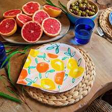 Talking Tables 20 servilletas cítricas limones y naranjas | Servilletas de papel coloridas para decoupage | vajilla desechable para fiesta de verano, comida aire libre en el jardín, picnic(Rosa Mittel) - Multicolor - Ver 5