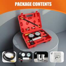 UK Petrol Engine Cylinder Leak Down Tester Compression Leakage Detector Kit Set - Rose Red - View 1