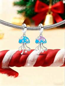 1pc Fashionable 925 Sterling Silver Shiny Jellyfish Pendant, Suitable For Women Jewelry DIY Bracelet - Beaded 2 - View 6