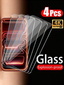 Bộ 4 miếng kính cường lực tương thích với iPhone 17/17 Pro/17 Pro Max/ 17Air/16/16 Plus/16 Pro/16 Pro Max/15/14/13/12/11 Pro Max/X/XS XR/Mini/14 Plus. Miếng dán bảo vệ màn hình tương thích với iPhone 14 15 Pro Max. Phụ kiện bảo vệ màn hình bằng kính cường lực, thích hợp sử dụng hàng ngày, văn phòng, nhà. Chống nước, chống sốc, chống rơi, chống trầy xước. - Trong sáng - Xem 20