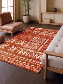 1pc Bohemian Style Large Area Rug, New Faux Wool Washable Bottom Indoor Carpet, Living Room Rug, Sofa Rug, Bedroom Rug, Non-Slip Bedside Mat, Dining Room Kitchen Rug, Office Chair Pad, Entryway Doormat, Outdoor Picnic Mat, Outdoor Camping Blanket - Multicolor-1 - View 13