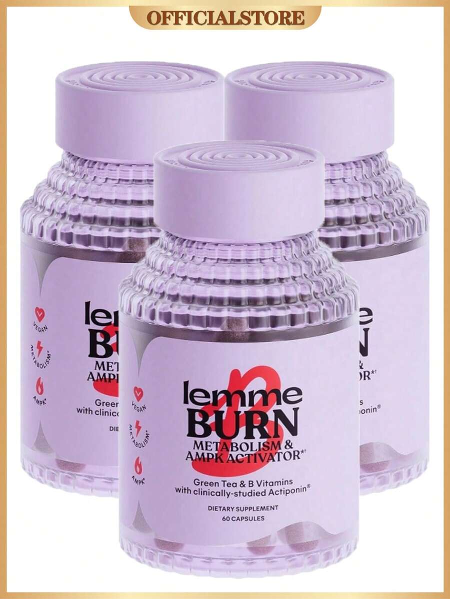 Lemme Burn – Belly Fat Burner & AMPK Activator Supplement For Men & Women – With Actiponin® Gynostemma, Green Tea Extract, B6, B12 – Metabolism Support – 60 Vegetarian Capsules - 3 chai - Xem 1