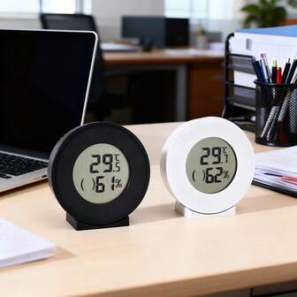 Digital temperatur- och fuktighetsmätare med 50 scener (svartvitt) - Stor display, exakt sensor, låg strömförbrukning, lämplig för sovrum, kontor, husdjurshus, förråd, kompakt och enkel att placera, exakt temperatur- och fuktighetskontroll