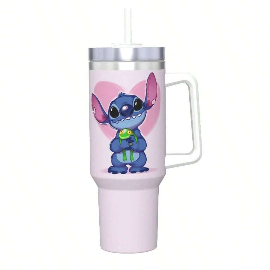 Lilo Stitchs Insulated Tumbler With Straws Lid Cartoon Vacuum Thermal Mug Double Wall Hot Cold Drinks Cup, 40oz - 17 + 均碼 - 查看 1