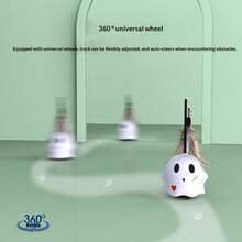 新款智能猫玩具，家用猫玩具，懒人逗猫棒，羽毛逗猫棒，自娱自乐，激发猫咪追逐乐趣，优质材料，耐抓，遇障碍物自动360°旋转