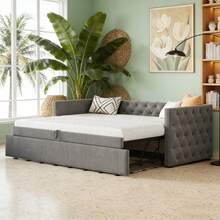 Grey + Upholstered + 90cm*200cm-2