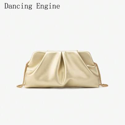 Dancing Engine 奢华设计师单肩包，PU皮革女士晚宴手拿包