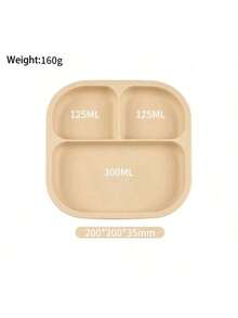 Baby Silicone Suction 3-Compartment Plate, Infant Feeding Tableware Dish - Multicolor - View 2