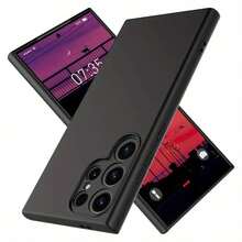 A Black Frosted Phone Case Compatible With Galaxy S26 Pro/S26 Edge/S26 Ultra/A07/A17/A55/A35/A25/A15/A16A/A05/A06/A26/A36/A56/S25/S24/S23/S21/S22, With A Soft And Comfortable Touch, Providing Anti-Slip, Sweat, And Fingerprint Resistance, As Well As Wear And Scratch Resistance. - One Piece - View 2