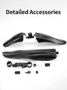 TOSUOD Mountain Bike Fender Kit, 22/24/26/27.5 Inch Screw-On Universal Mudguard, Extended Wide Bicycle Accessories - Black - View 8