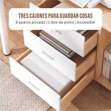 Archivador De Oficina 3 Cajones Con Ruedas Práctico - Gris - Ver 8