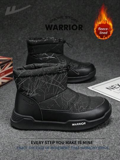  Warrior Comfortable Street Style Thick Soled Men's Snow Boots Autumn And Winter Lightweight Comfortable Breathable Running ShoesModest StyleCasual Yet Sleeksneakers Applicable Throughout The Yearwear-Resisting All-Day WearTraining Sneakers Thermal Lined Sneaker