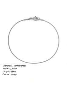 1pc Minimalist Stainless Steel Silver Snake Bone Chain Bracelet For Women, Suitable For Daily Wear - Silver - View 14