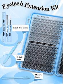 800pcs D-Curl Individual False Eyelashes With Adhesive & Sealant, Includes Tweezers & Lash Brush, Large Capacity, Soft & Natural, Suitable For Beginners, Easy DIY At Home, Portable For Travel, Enlarges Eyes, Lightweight & Reusable