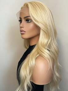 13x4 HD Body Wave Free Part 613 Blonde Hair Lace Front Wigs Blonde Colored Lace Frontal Wigs Glueless Wig Easy Install Wig Sofy Layered Wig Heat Resistant Fiber Wig For Women Girls Chirstmas Party Vacation Daily Used - 金髮女郎 - 查看 3