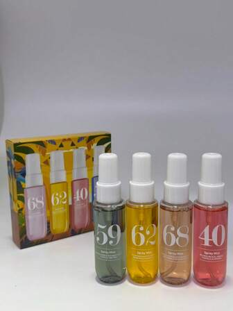 1Pc/4Pcs/5Pcs X40ml Brazilian Fragrance Spray Mist, Up To 4 Collection Choices Indoor, Outdoor Air Freshener Multi-Layered Heightened State Of Bliss Spray With Long Lasting Natural Fresh Charming Essentials, Releasing Elegant Janeiro Vanilla Coconut Floral Fruity Citrus Wood Aquatic Ocean Sea Fragrance For Dating, Party, Gathering, Holiday, Home, Hotel, Office, Ideal Gift For Family, Relatives And Friends