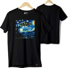 Men's Cotton T-Shirt Alien Starry Night ET - Black - View 2