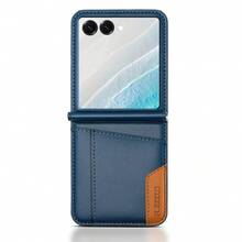Ốp lưng kiêm ví da giả chống RFID tương thích với Samsung Galaxy Z 7FE 6 5 4 3 5G A, có ngăn đựng thẻ và chân đế, kiểu dáng gập mở, dùng để đựng điện thoại. - Màu xanh lam - Xem 4