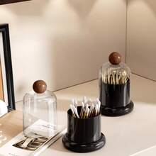 Dining Table Retro Style Toothpick Box High Aesthetics Creative Home Living Room Premium Cotton Swab Dental Floss Toothpick Can Storage Box - Multicolor - View 3