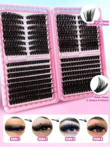 560/608PCS D Clusters Segmented Lashes Diy Makeup Beauty At Home, High Capacity For Using, Soft And Natural Look Eyelashes Beginner Friendly, Thick And Fluffy Individual Eyelashes Book, Lash Clusters Long Lasting Dense Different Styles Mixed Suitable For Beginners And Daily Use, Suit For Wedding, Party, Cosplay & Music Festivals (80D100D/50D60D/30D40D)