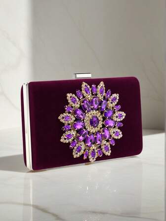 Velvet Fashion Causal Design Evening Bags Black Metal Leaf Glitter Small Clutch Bags Party Event Dinner Banquet Handbags With Chain Shoulder Purse