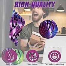 3D打印减压球玩具，带液体流动效果的齿轮球形减压玩具，可旋转的桌面玩具，缓解焦虑，适合办公室、家庭和旅行使用，球形桌面减压球，可旋转液体齿轮流动球，带旋转设计的互动桌面玩具 - 彩色 - 查看 7