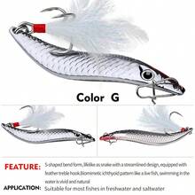 2.6 Inch/15g S-Shape Leech Fishing Lure - Long Distance Cast Metal Sequin Curly Tail Bass Spoon Lure With Blood Groove Hook - High Quality Fishing Lure For Anglers