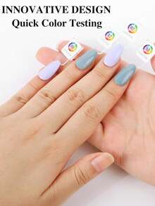 Tarjeta magnética de colores de esmalte de uñas, tarjeta de exhibición de color de esmalte de uñas magnética extraíble y reutilizable, tarjeta de esmalte de uñas falso de acrílico de alta gama, adecuada para gel y esmalte regular, duradera, fácil de colorear, perfecta para la práctica de arte de uñas y uso profesional. - Multicolor - Ver 4