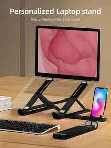 Foldable Laptop Stand, Aluminum Alloy/ABS Material, Sturdy And Durable - Cooling Adjustable Riser Portable Desktop Stand For Laptop, Tablet, Smartphone - Multi-Color