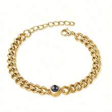 [ Image Customization ] Customized Projection Bracelet With Image Cuban Chain Bracelet Personalized Photo Projection Suitable For Women's Family Reunions, Pets Commemoration Collection, Birthday Gifts - Nhiều màu - Xem 3