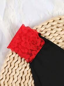 1件装女士性感无痕丁字裤，可定制照片、卡通图案、心形水印，蕾丝弹力柔软内衣，送给妻子/女友的理想礼物 - 彩色 - 查看 4