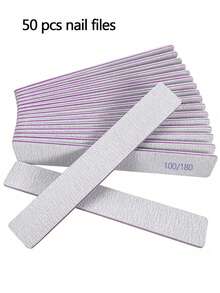 5/15/25/50 Professional Nail Files, 180/100 Grit Nail Files, Suitable For Natural Nails, Double-Sided Washable Fine Textured Nail Files, Suitable For Home And Nail Salons - 25PCS - View 9