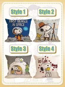 史努比卡通动漫抱枕，宿舍装饰，卧室床头板，客厅沙发靠垫，抱枕，房间靠垫，学生节礼物，史努比卡通动漫抱枕套，可爱抱枕，卡通靠垫，沙发靠垫套，家居抱枕，客厅沙发靠背，装饰性方形床头抱枕，生日派对装饰品，聚会时赠送亲朋好友的小礼物 - 彩色 - 查看 6
