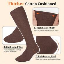 3 pares de calcetines clidos hasta la rodilla para mujer, calcetines trmicos gruesos para senderismo, correr, trabajo, regalos, invierno - multicolor (Multicolor01) + Talla única - Ver 5