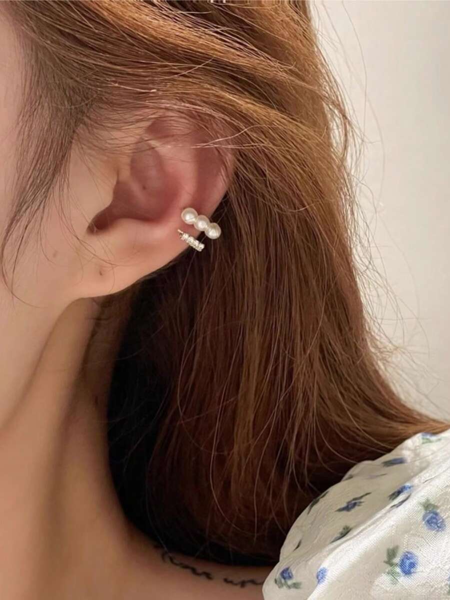 1pc Fashionable Ear Cuff Clip-On Earring For Women, Suitable For Casual & Holiday Wear - Ear Cuff - View 1