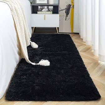 Alfombra larga y suave para dormitorio, sala de estar, alfombra blanca esponjosa y peluda para el lado de la cama, alfombra mullida y peluda, alfombra no desprendible para la habitación de las niñas, decoración del hogar