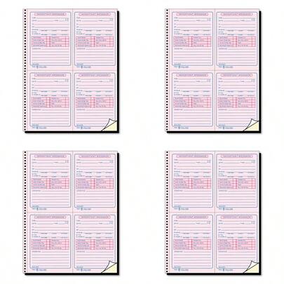 New TOPS Phone Message Book Spiral Bound 2-Part Carbonless White And Canary 4 Messages Per Page 400 Sets 4009