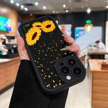 Estuche para teléfono con patrón de estrellas de girasol Compatible con estuches para teléfonos   17  16 Pro Max  15 Pro Max  13 y  12 Hecho de material de TPU que brinda protección contra golpes y caídas Un gran regalo para familiares, amigos, seres queridos, novios, novias y para Navidad - Negro - Ver 6