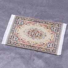 Miniature Vintage Woven Carpet Accessories For Dollhouse, Micro Furniture Living Room Scene Floor Decor Model, Mini Carpet, Micro Scene Decor Ornament, Dollhouse Living Room Carpet Decor - Multicolor - View 7