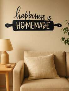 1pc Vintage Metal Wall Art - Bring Joy To Your Home. Suitable For Bedroom, Living Room Or Entryway. An Ideal Gift For Family And Friends. Made Of Durable Iron With A Rustic Finish, Complementing Modern Home Decor In Various Spaces Like Bedroom And Bathroom.