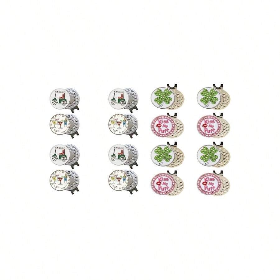Maitesite Ball Markers With Hat Clips Men Women Golfer, Bling Ball Marker With A Standard Magnetic Hat Clip. That Make Gifts Men Or Women! Silver - Initial - View 1