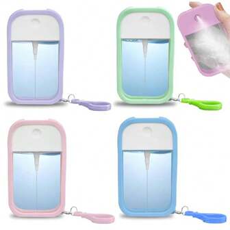 4 件卡片喷雾瓶香水雾化器（50 毫升）| 便携式卡片超薄设计可再填充空瓶适用于旅行 | 可填充化妆爽肤水、空气清新剂、酒精、洗手液等返校