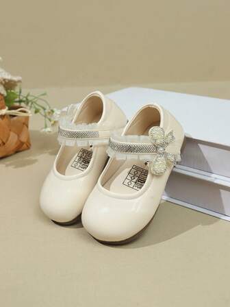 1 par bekväma platta skor för små flickor, söta babyskor för första gången, moderiktiga platta promenadskor för småbarn utomhus