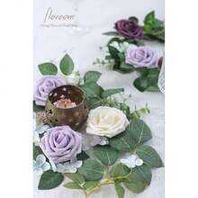 Artificial Flowers 50pcs Real Looking Lilac Foam Fake Roses With Stems For DIY Wedding Bouquets  Shower Centerpieces Floral Arrangements Party Tables Home Drations,34522833 - 紫丁香色 - 查看 2