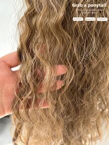 36 Inch Long Black Ponytail Wig, Lightweight Fluffy Natural Curly Drawstring Ponytail, Multi-Layer Soft Clip-In Hair Extensions, Synthetic Wig For Women - Linen Brown - View 5