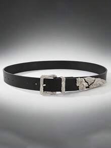 1件 Y2K 朋克金属西部断剑士剑道雕刻时尚腰带复古美人鱼 - 彩色 - 查看 10