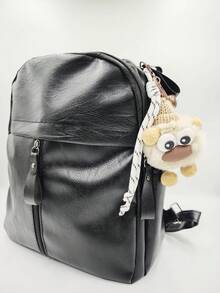 包包挂件钥匙扣卡通娃娃布艺挂件情侣挂件帽子毛绒挂件新款时尚大容量菱形绗缝双提手单肩手提包轻便易携，适合户外旅行，并饰有动物吊坠。女士手提包，大学必备单品