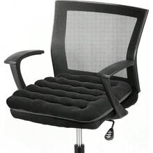 Good Support Office Chair Cushion Padded, Soft Velvet Comfortable Non-Slip Seat Cushion For Computer Desk Kitchen Chair (1 Count, Black) - 黑色 - 查看 1