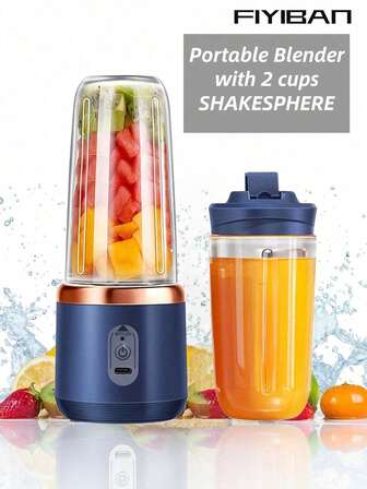 FIYIBAN 1pc Juicer Portable Small Charging Juicer Cup Household Customization Multifunctional Juicer,Shakesphere,Juicer Cup